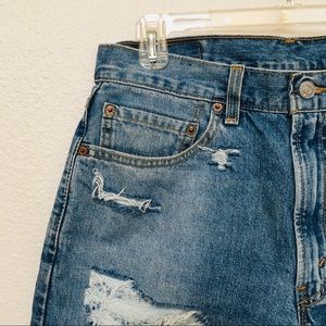 Levi’s | hand-distressed shorts
